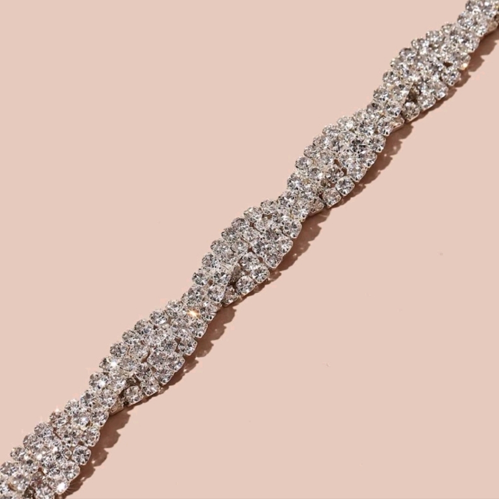 COPY - Glamorous Silver Rhinestone Bracelet
